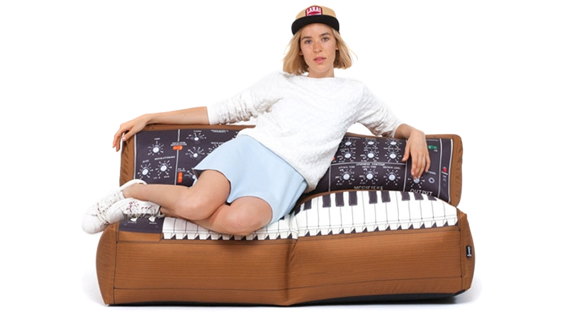 Illustration for article titled The Only Sounds Coming From This Minimoog Sofa Will Be Snores